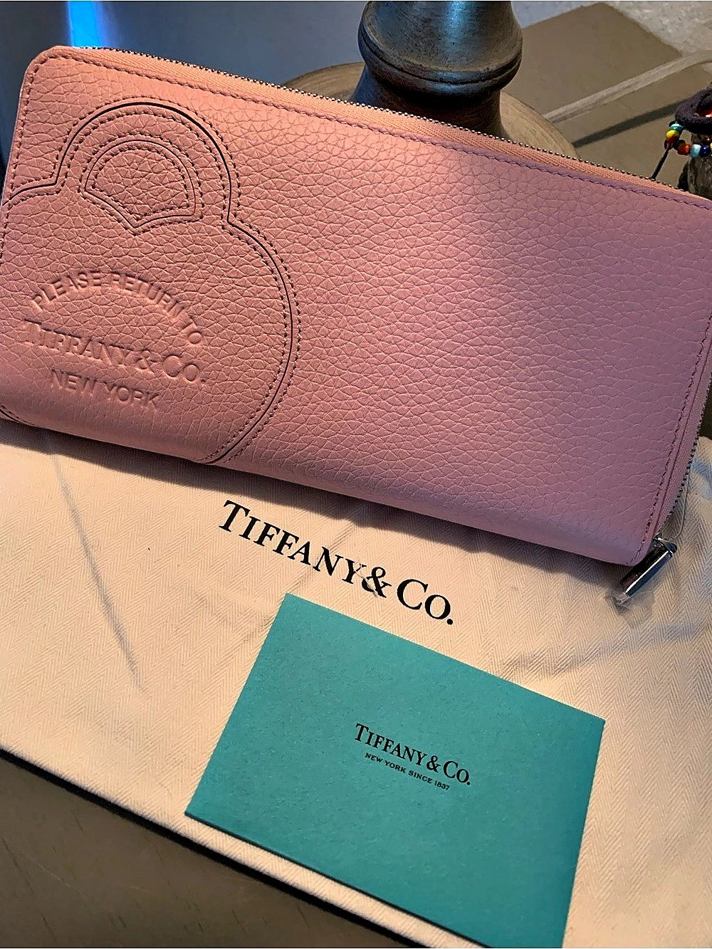 Tiffany & Co. Return to Tiffany Heart Zip Around Wallet. Pink NWT
